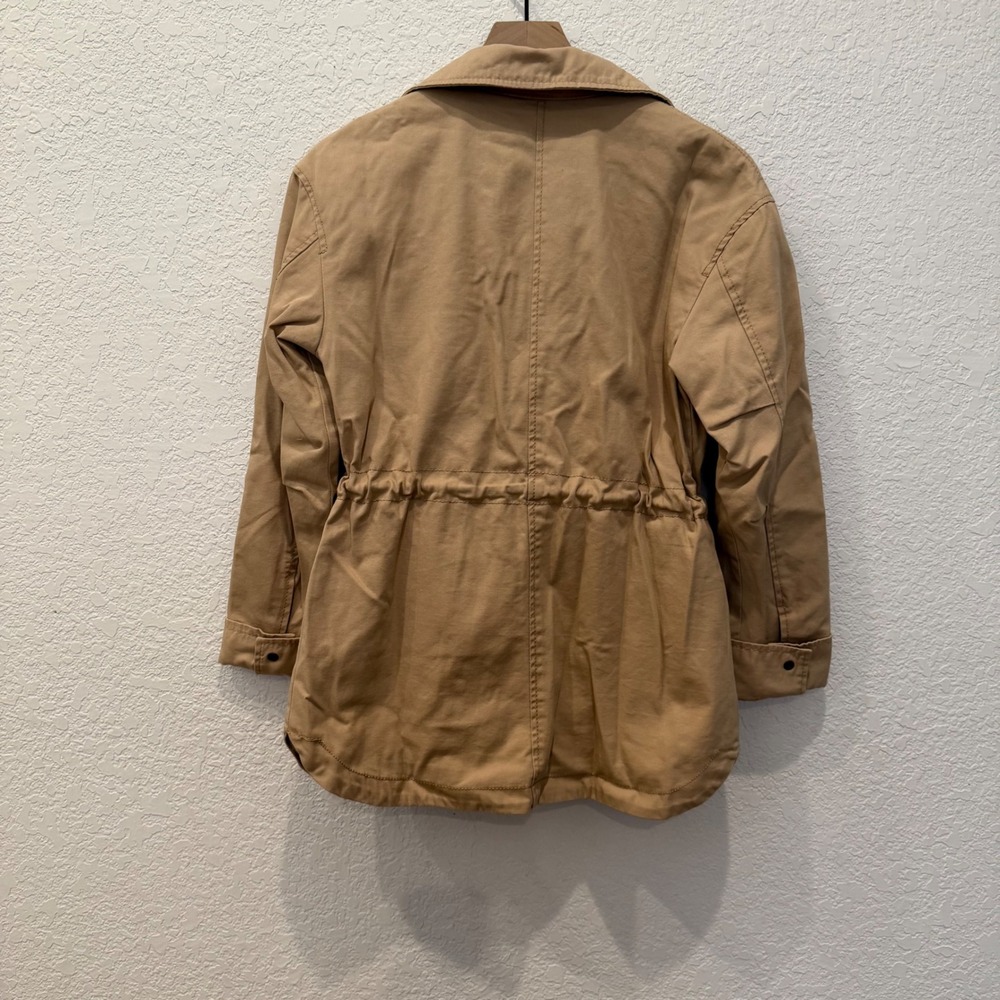 Womens XS Tan Khaki Cotton Utility Field Jacket Chore Gorpcore Basic Capsule - Picture 5 of 7